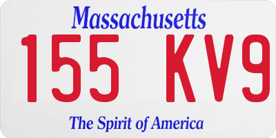 MA license plate 155KV9