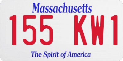 MA license plate 155KW1