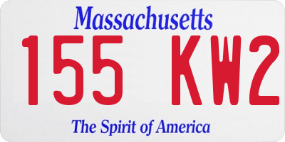 MA license plate 155KW2