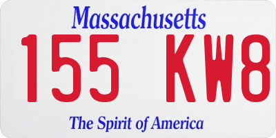MA license plate 155KW8