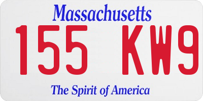 MA license plate 155KW9