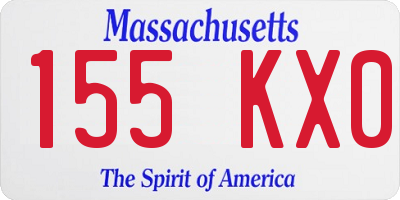 MA license plate 155KX0