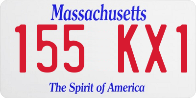 MA license plate 155KX1