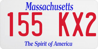 MA license plate 155KX2