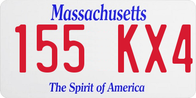 MA license plate 155KX4