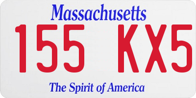 MA license plate 155KX5