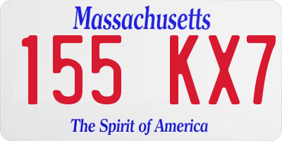 MA license plate 155KX7