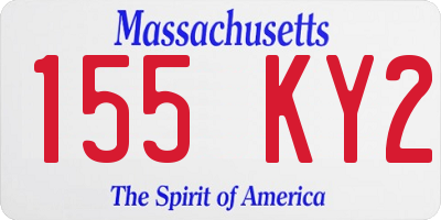 MA license plate 155KY2