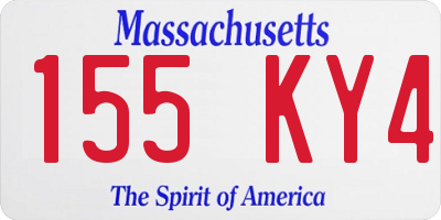 MA license plate 155KY4