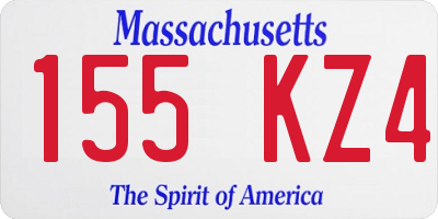 MA license plate 155KZ4