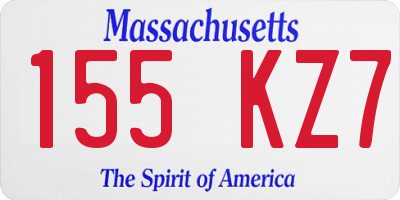 MA license plate 155KZ7