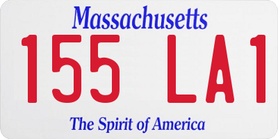 MA license plate 155LA1