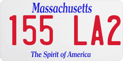 MA license plate 155LA2
