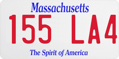 MA license plate 155LA4