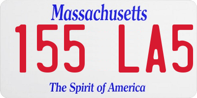 MA license plate 155LA5