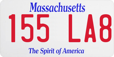 MA license plate 155LA8