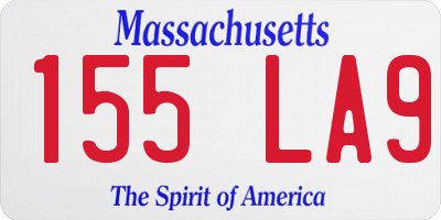 MA license plate 155LA9