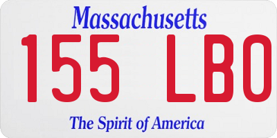 MA license plate 155LB0