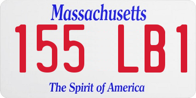 MA license plate 155LB1