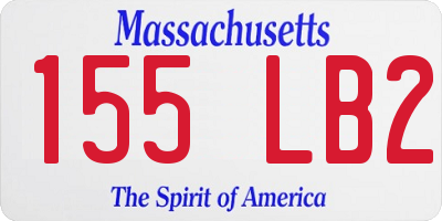 MA license plate 155LB2