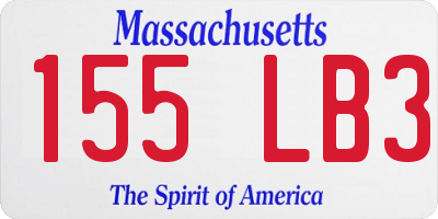 MA license plate 155LB3