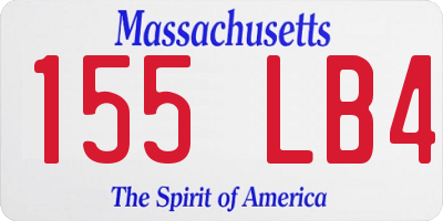 MA license plate 155LB4
