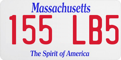 MA license plate 155LB5