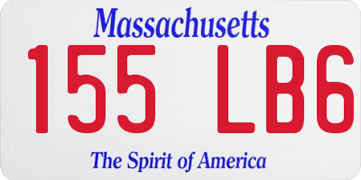 MA license plate 155LB6