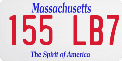 MA license plate 155LB7
