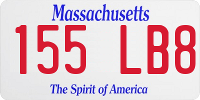 MA license plate 155LB8