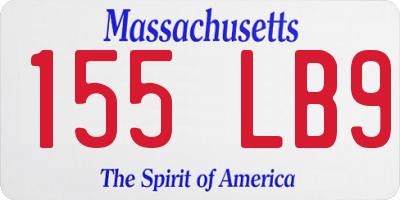 MA license plate 155LB9