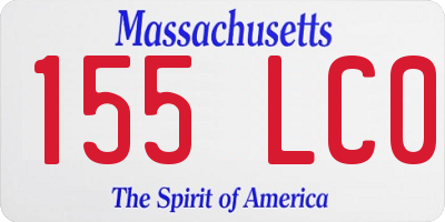 MA license plate 155LC0
