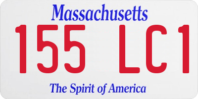 MA license plate 155LC1