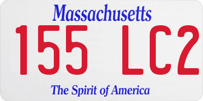MA license plate 155LC2