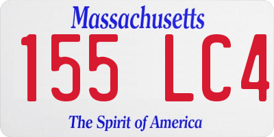 MA license plate 155LC4