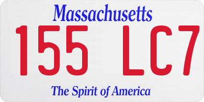 MA license plate 155LC7