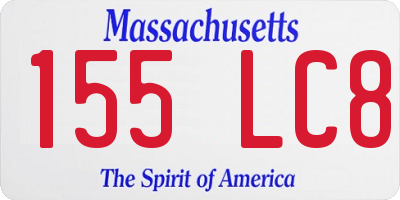 MA license plate 155LC8
