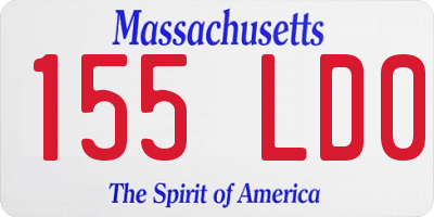 MA license plate 155LD0