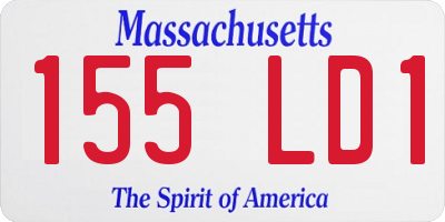 MA license plate 155LD1