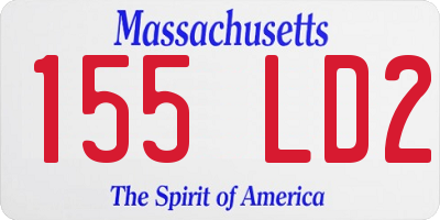 MA license plate 155LD2