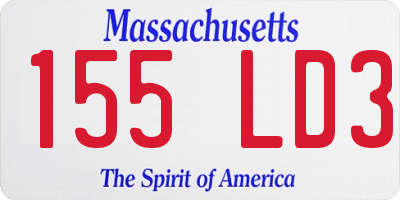 MA license plate 155LD3