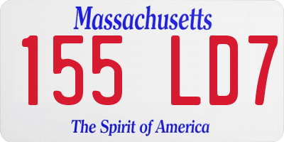 MA license plate 155LD7