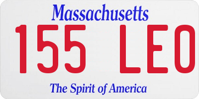 MA license plate 155LE0