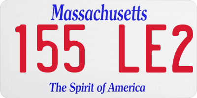 MA license plate 155LE2