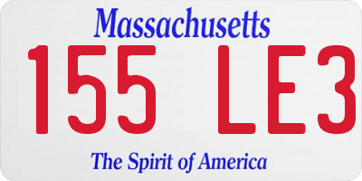 MA license plate 155LE3