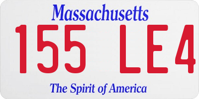 MA license plate 155LE4