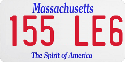 MA license plate 155LE6