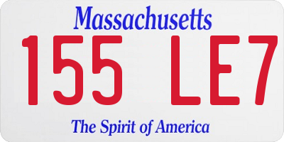 MA license plate 155LE7
