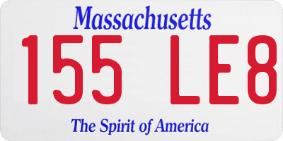 MA license plate 155LE8
