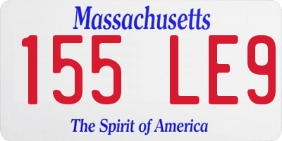 MA license plate 155LE9